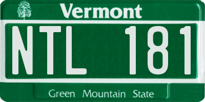 VT license plate NTL181