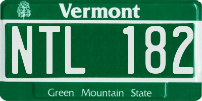 VT license plate NTL182