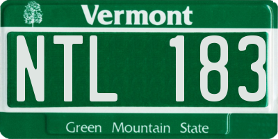 VT license plate NTL183