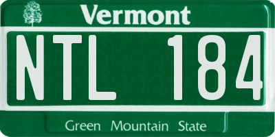 VT license plate NTL184