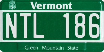 VT license plate NTL186