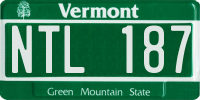 VT license plate NTL187