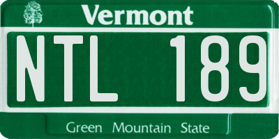 VT license plate NTL189