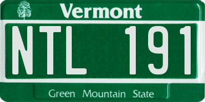 VT license plate NTL191