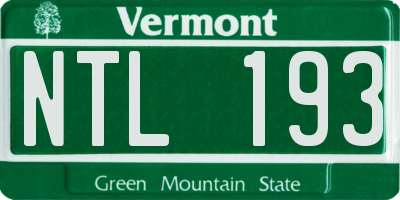 VT license plate NTL193