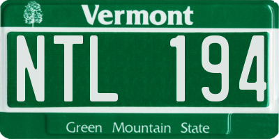 VT license plate NTL194