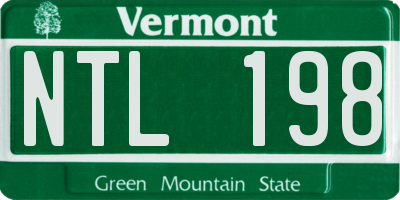 VT license plate NTL198