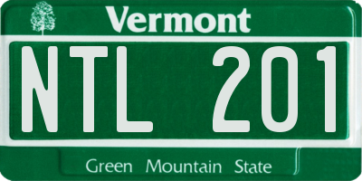 VT license plate NTL201