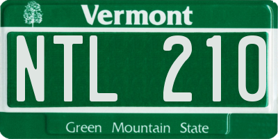 VT license plate NTL210