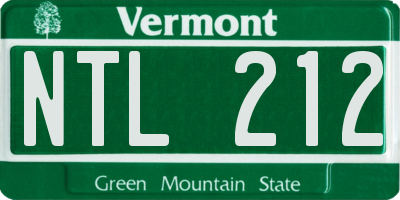 VT license plate NTL212