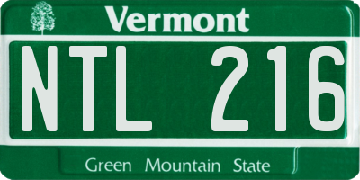 VT license plate NTL216