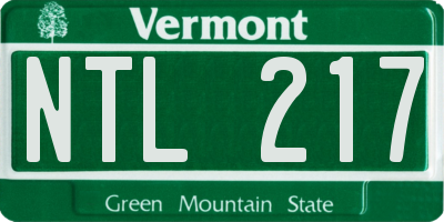 VT license plate NTL217