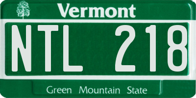VT license plate NTL218