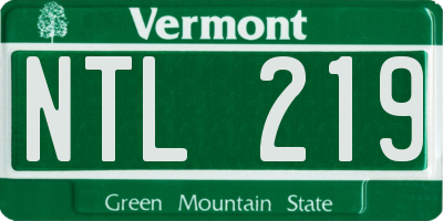 VT license plate NTL219