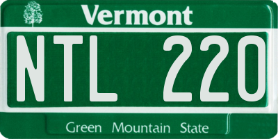 VT license plate NTL220