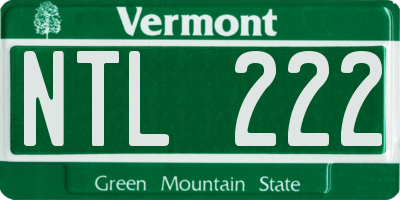 VT license plate NTL222