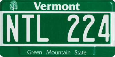 VT license plate NTL224