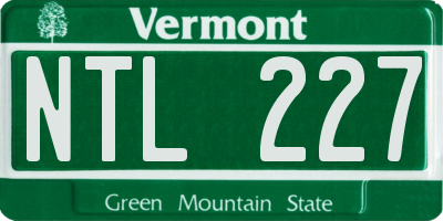 VT license plate NTL227