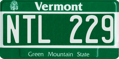 VT license plate NTL229