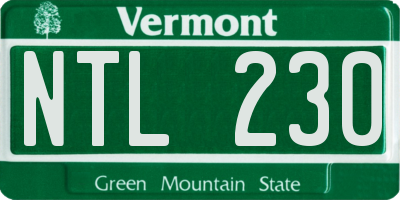 VT license plate NTL230
