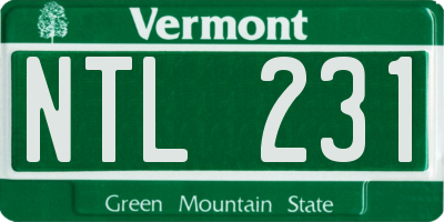 VT license plate NTL231