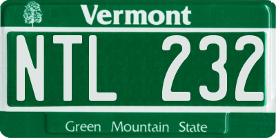 VT license plate NTL232