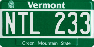VT license plate NTL233