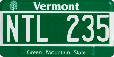 VT license plate NTL235