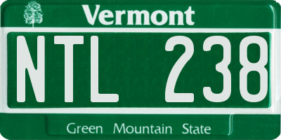 VT license plate NTL238