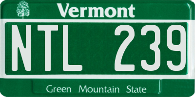 VT license plate NTL239