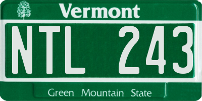 VT license plate NTL243