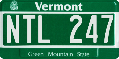 VT license plate NTL247