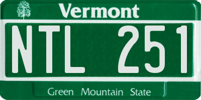 VT license plate NTL251