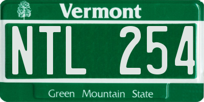 VT license plate NTL254