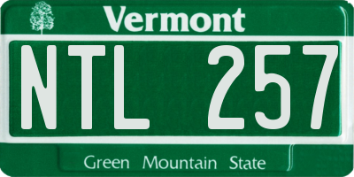 VT license plate NTL257
