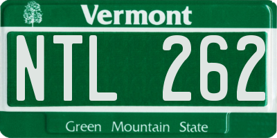 VT license plate NTL262