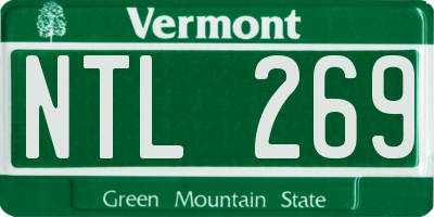 VT license plate NTL269
