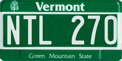 VT license plate NTL270