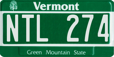VT license plate NTL274