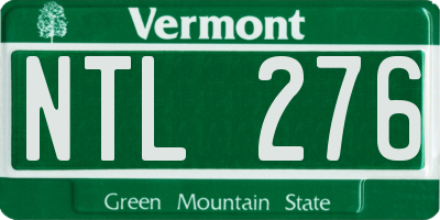 VT license plate NTL276