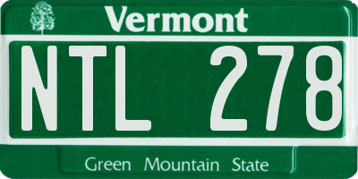 VT license plate NTL278