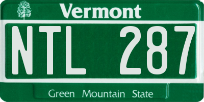 VT license plate NTL287