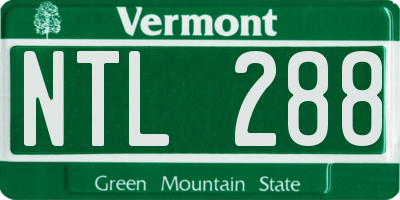 VT license plate NTL288
