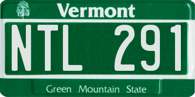 VT license plate NTL291