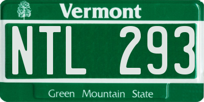 VT license plate NTL293