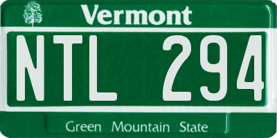 VT license plate NTL294