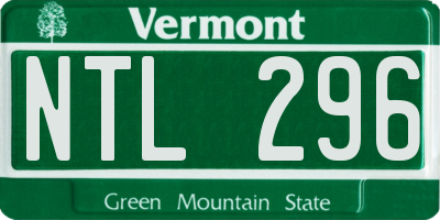 VT license plate NTL296
