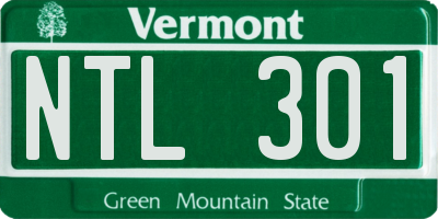 VT license plate NTL301
