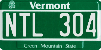VT license plate NTL304