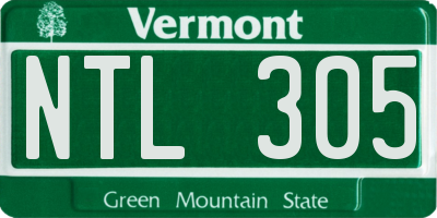 VT license plate NTL305
